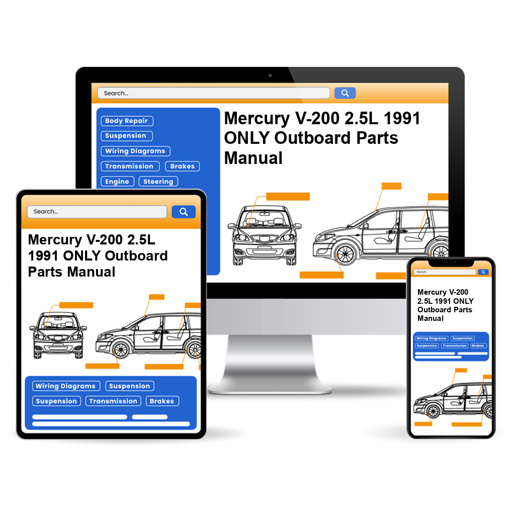 Mercury V-200 2.5L 1991 ONLY Outboard Parts Manual